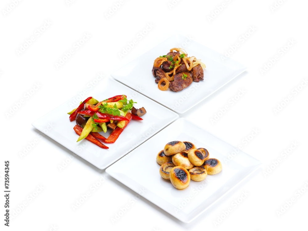 grilled fresh meat and vegetables grilled fresh meat and vegetables