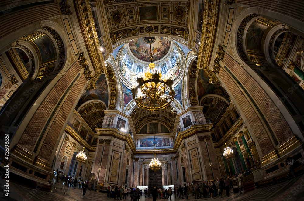 Interior of Saint Isaac's Cathedral in Saint Petersburg