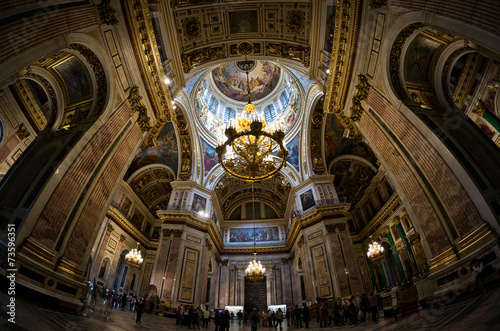 Interior of Saint Isaac's Cathedral in Saint Petersburg photo