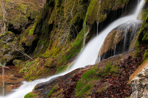  Beautiful waterfalls and autumn foliage in the forest