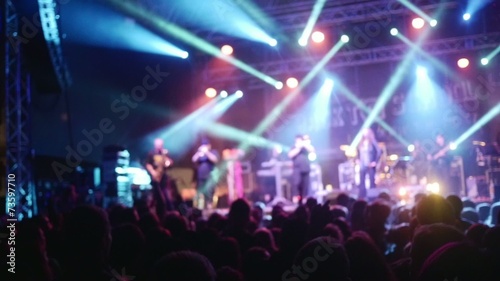 People dancing at open air rock festival