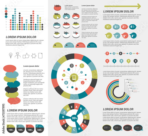 Infographics set elements. Vector template.