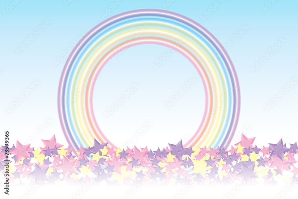 Background Wallpaper Vector Illustration Design Free Free Size Charge Free Colorful Color Rainbow Show Business Entertainment 背景素材壁紙 積もった星と虹 星屑 キラキラ星 キラ星 星の模様 放射状 星 星模様 虹 虹色 レインボー 七色 Stock Vector