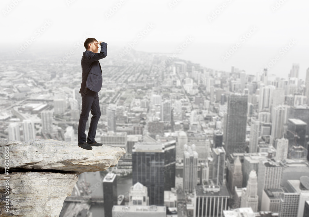 Businessman looking to the future Businessman looking to the future