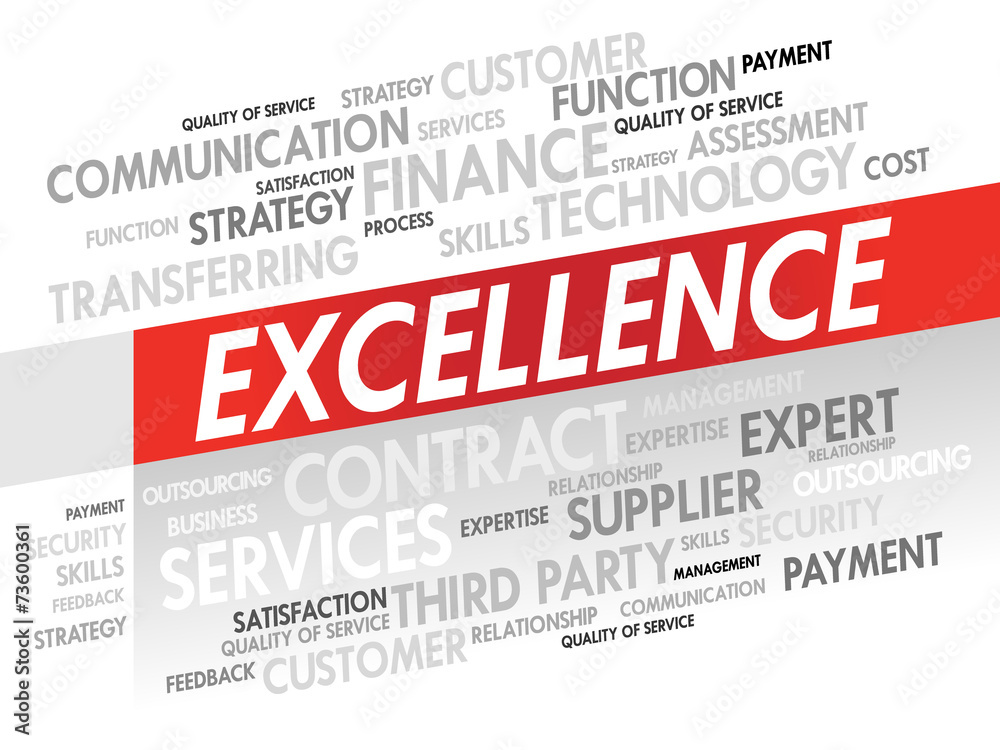 Word cloud of EXCELLENCE related items, presentation background Word cloud of EXCELLENCE related items, presentation background