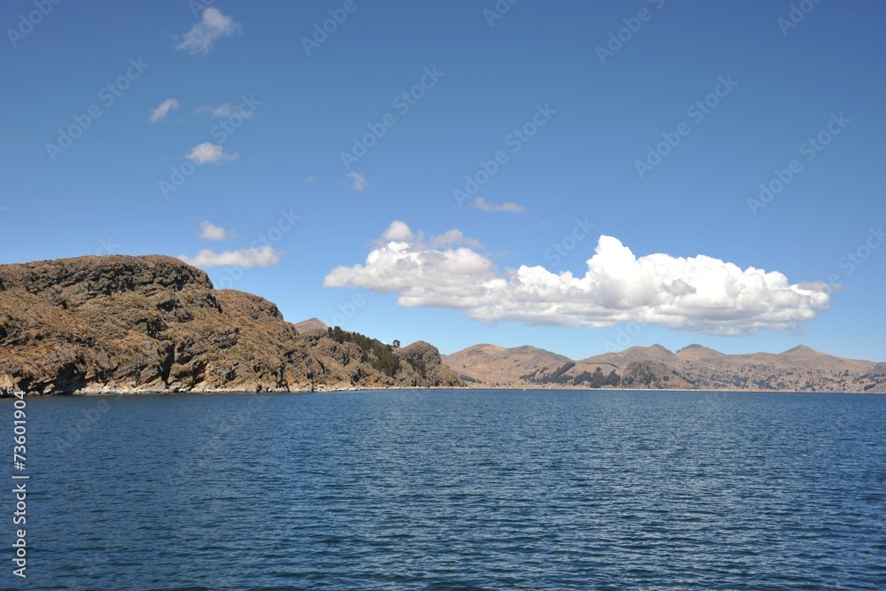 Naklejka premium Mountain lake Titicaca
