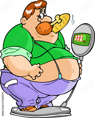 fat man on the weighing-machine