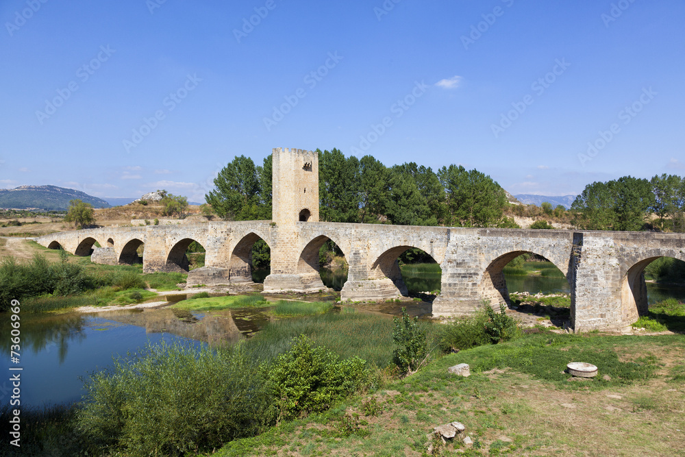 Medieval bridge over a river