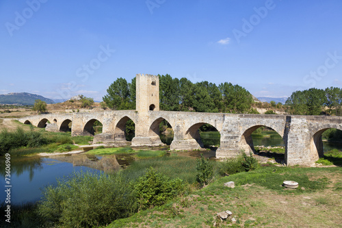 Medieval bridge over a river