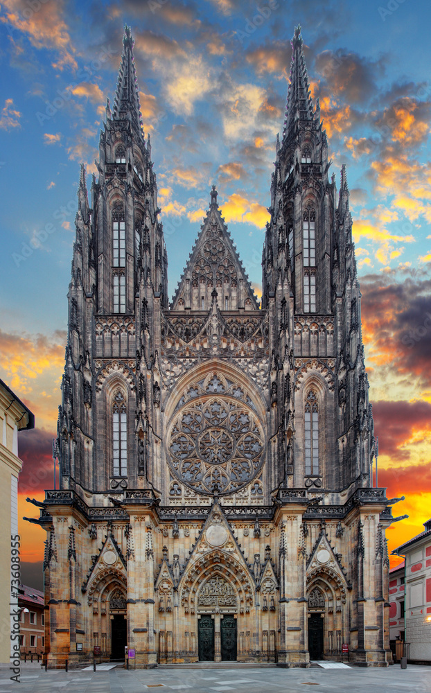 Fototapeta premium Katedra św. Wita na Zamku Praskim w Pradze