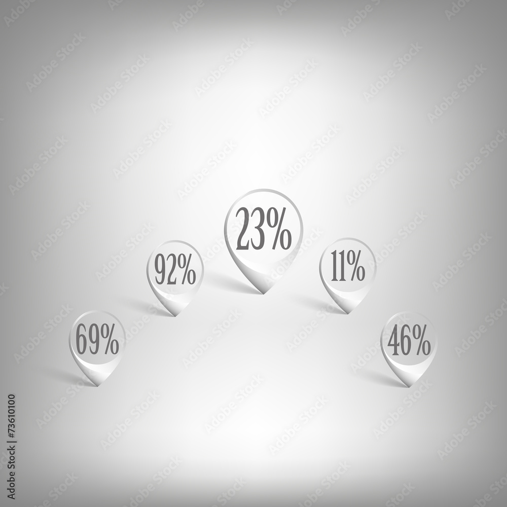 Map pointers set. White icon templates vector Map pointers set. White icon templates vector