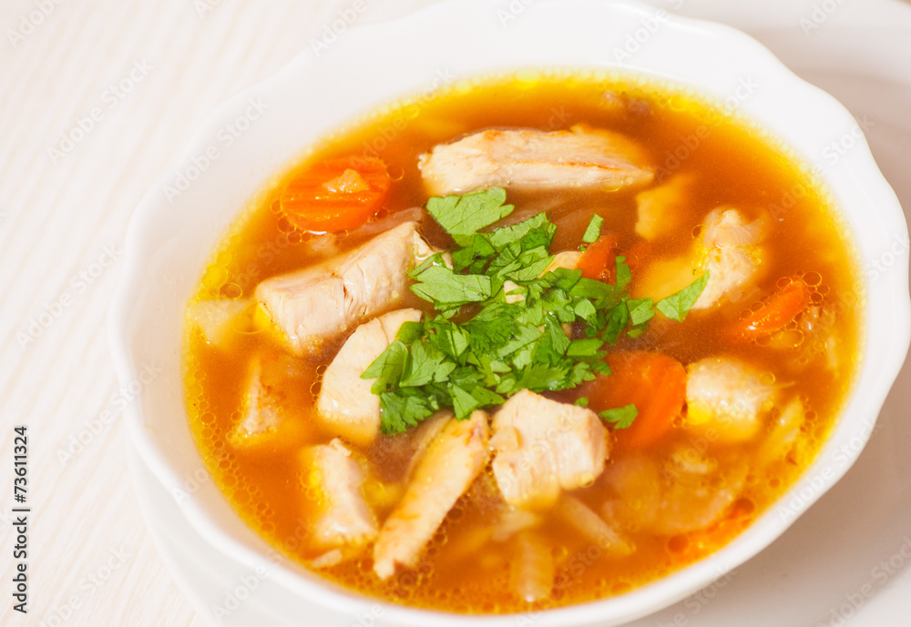 chicken soup with vegetables and mushroom chicken soup with vegetables and mushroom