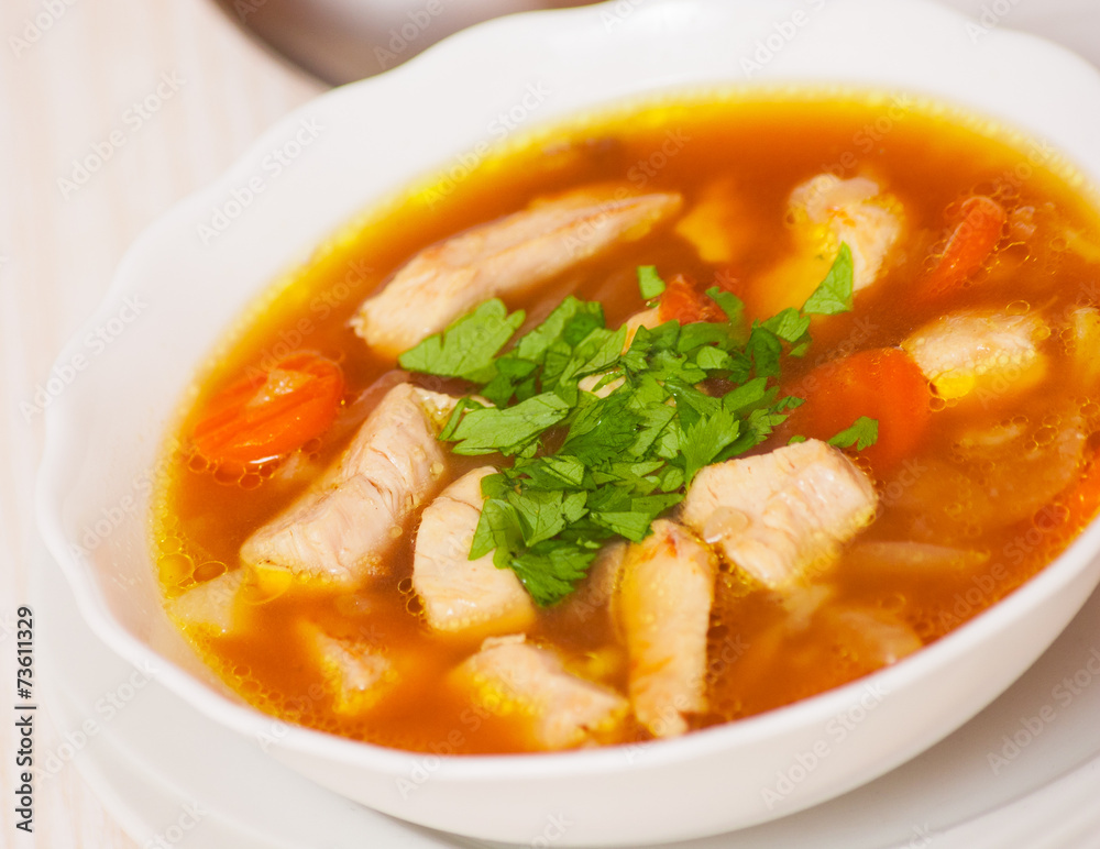 chicken soup with vegetables and mushroom chicken soup with vegetables and mushroom