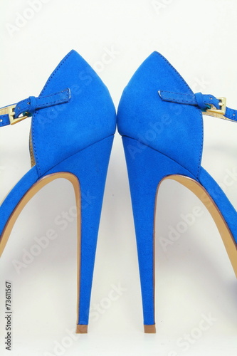 Blue shoes on 14 cm heels. photo