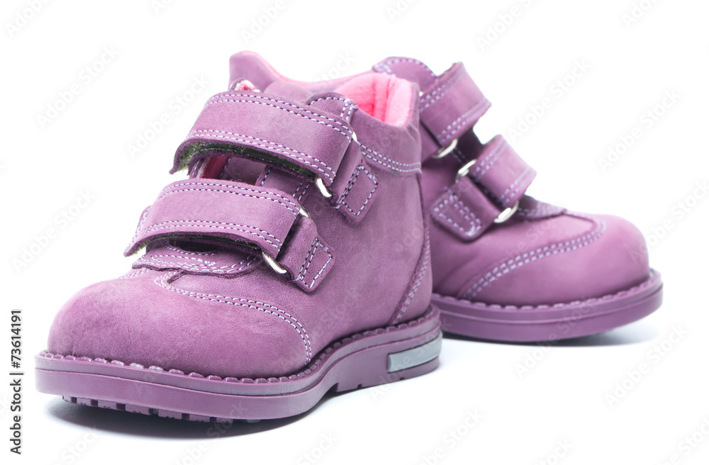 magenta children`s boots