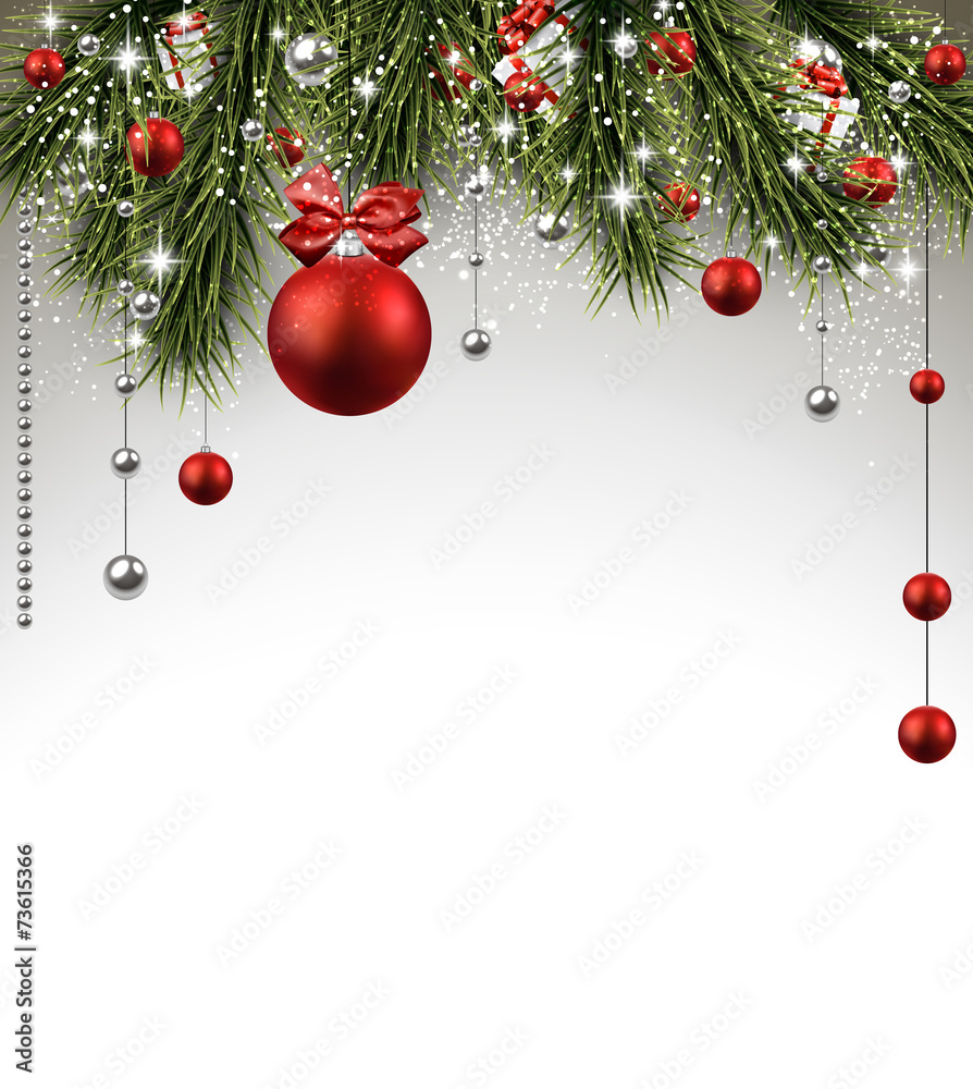Christmas background with spruce branches.