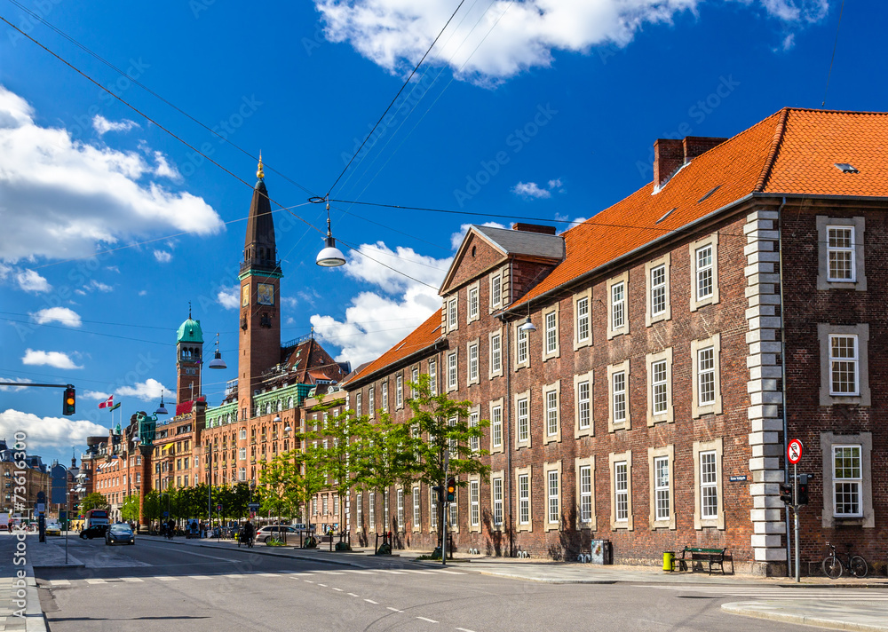 Buildings in the city center of Copenhagen, Denmark