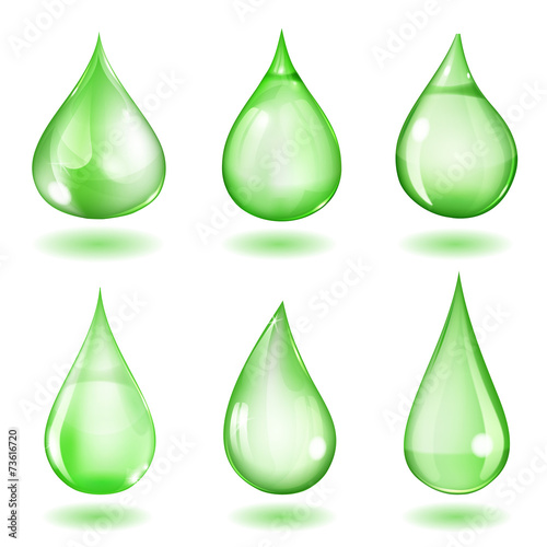 Opaque green drops