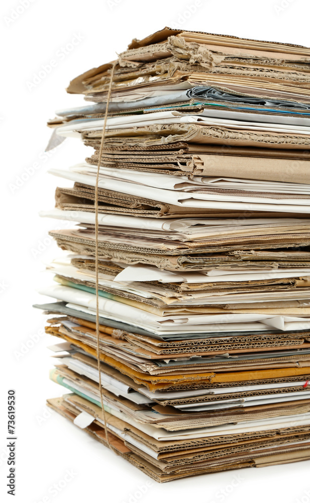 Big stack of papers, isolated on white Big stack of papers, isolated on white