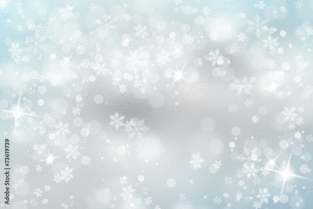 Soft blue snowfall with sparkle