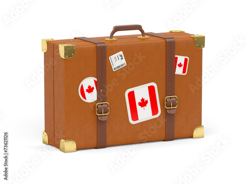 Suitcase with flag of canada