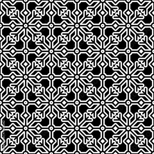 Abstract black and white geometric seamless pattern