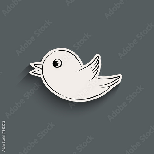 Bird icon with shadow