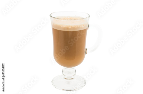 Latte coffee isolated on white