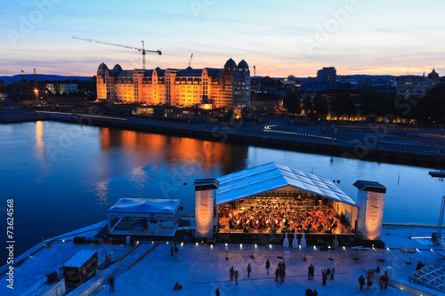 Oslo panorama with Nordic Black Theater from the opera house