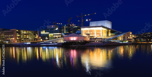 Oslo cityscape with Opera in the foreground