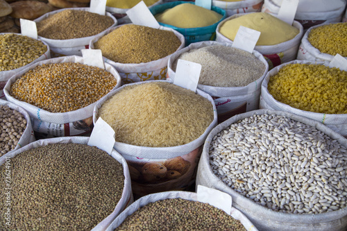 Detail of grain food on the...