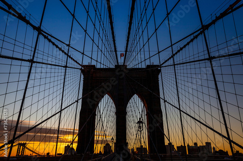 tower of Brooklyn bridge New York city