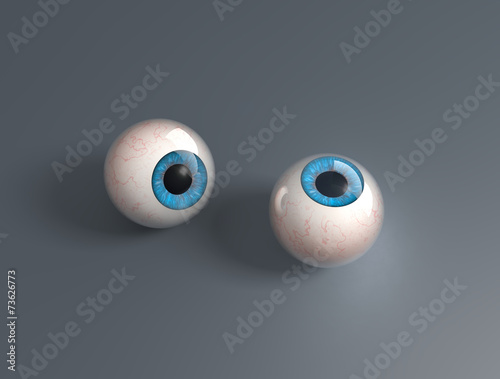 Two 3d render eyeballs