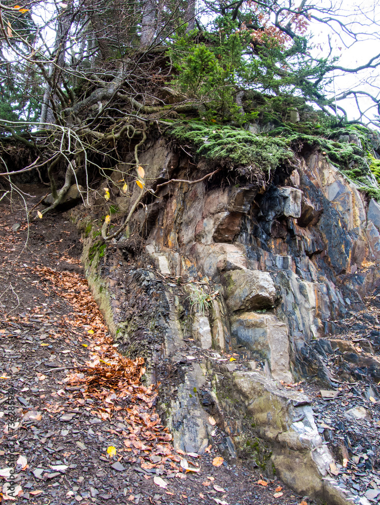 Felswand im Steinbruch am Bromberg Felswand im Steinbruch am Bromberg