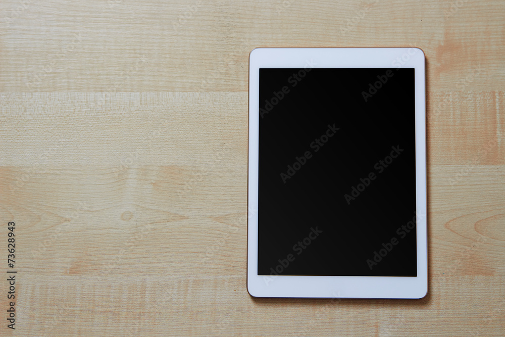 Tablet pc showing blank screen for text, with space for copy Tablet pc showing blank screen for text, with space for copy