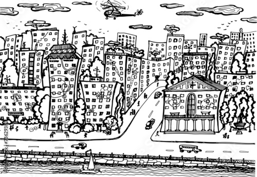 City quay vector illustration vector illustration