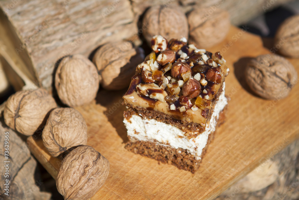 Fototapeta premium Ciasto orzechowe - Walnut Cake