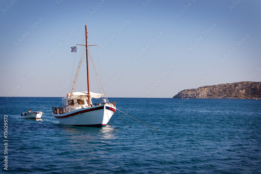 Greek Boat in the Sea