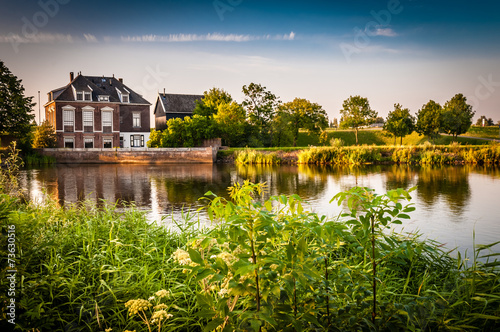 Dutch rural landscape with typical homes