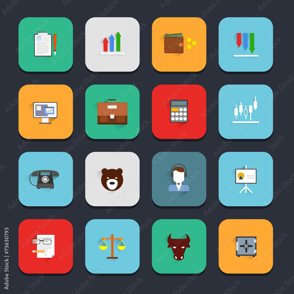 Finance exchange icons flat Finance exchange icons flat