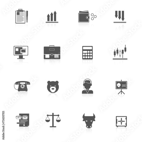 Finance exchange icons black