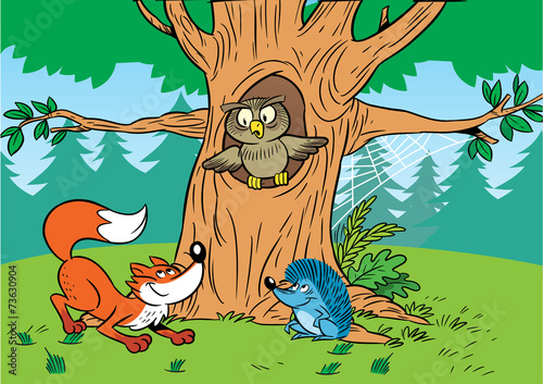 Forest cartoon animals