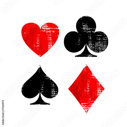Playing Card Suit symbols Isolated on white background.
