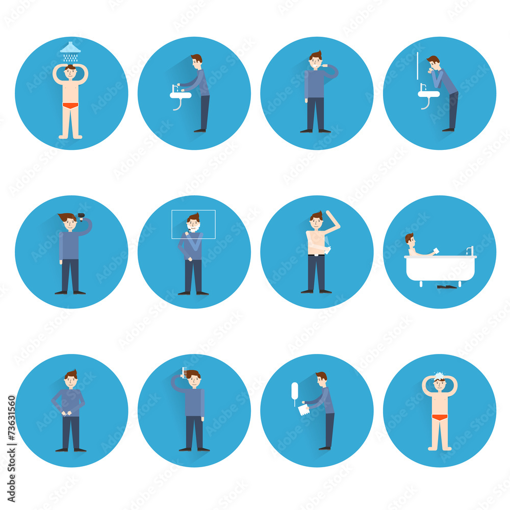 Hygiene icons flat Hygiene icons flat