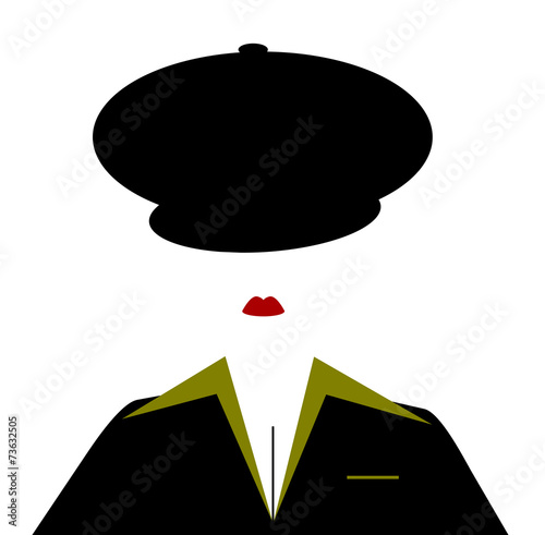 woman wearing retro suit and hat