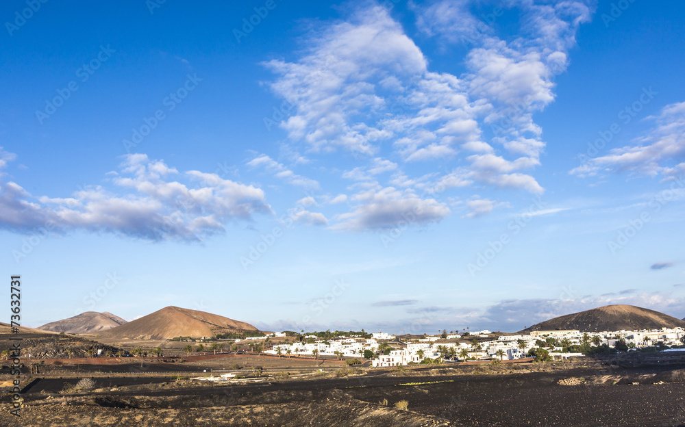 view to Uga, rural village in Lanzarote view to Uga, rural village in Lanzarote