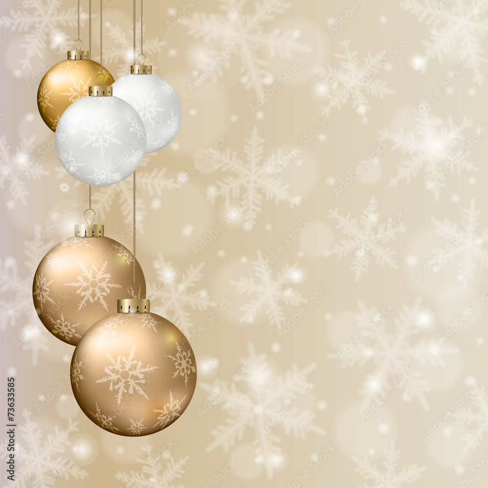 Christmas background with balls and snowflakes Christmas background with balls and snowflakes