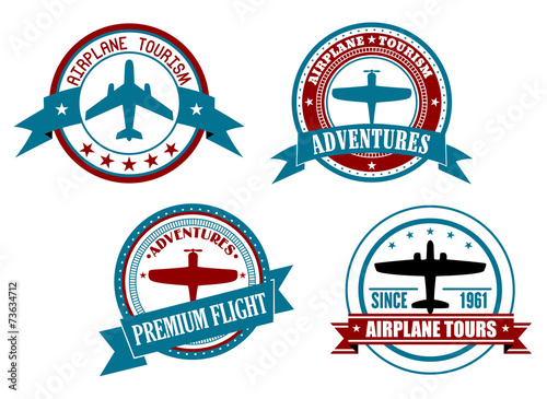 Airplane tours and adventures badges