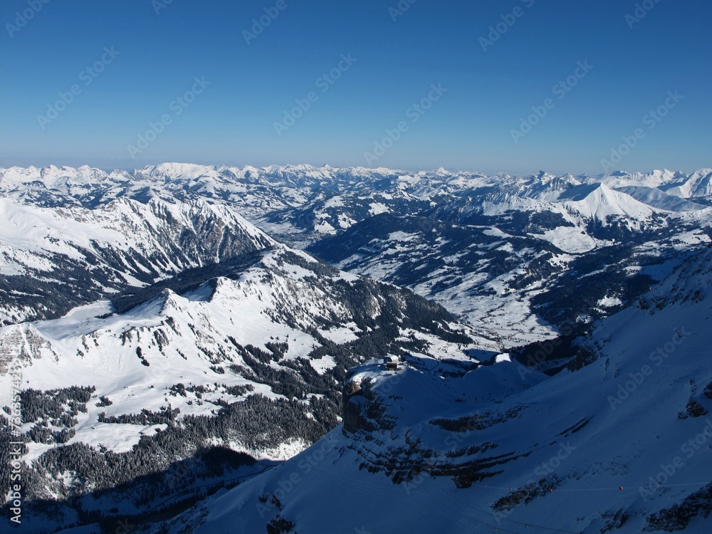 View towards Gstaad, Glacier De Diablerets