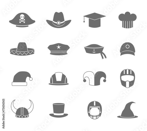 Icons hat set black